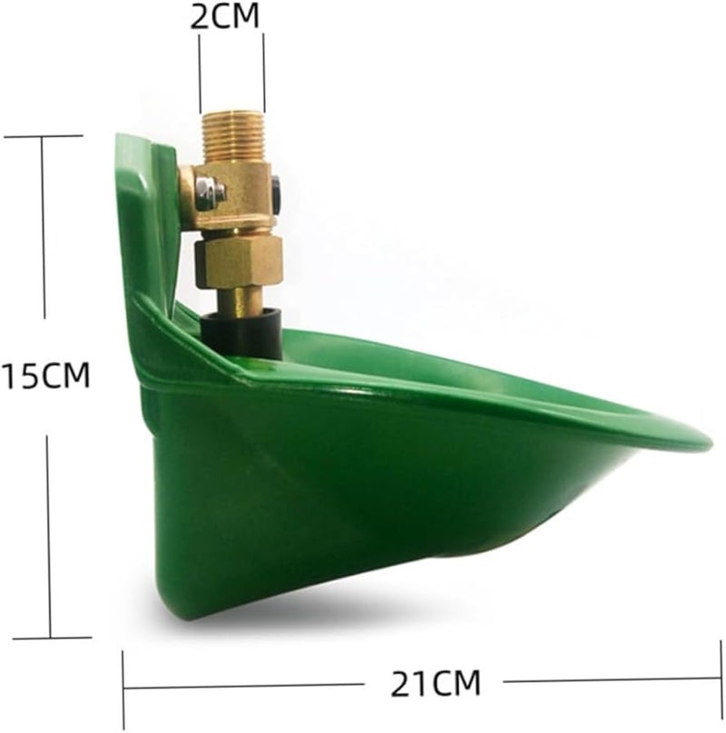 وعاء شرب الماعز التلقائي من البلاستيك الأخضر مع صمام عوامة لتغذية المياه للماشية - Image 2